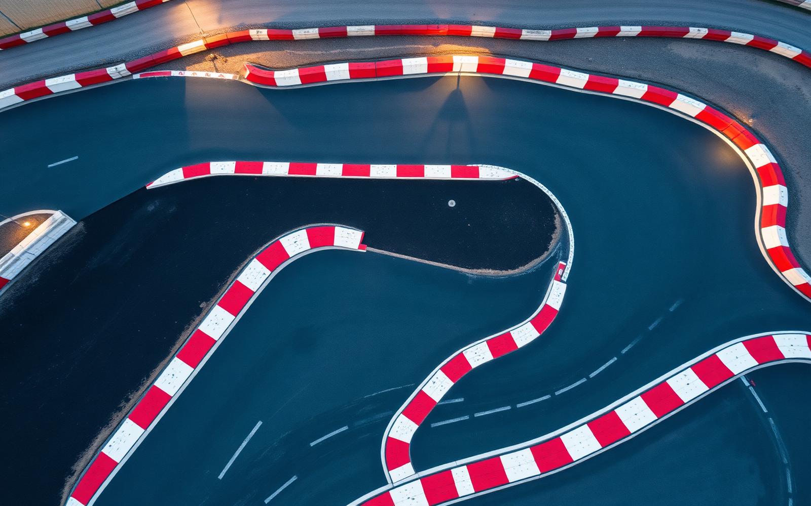 400 méteres aszfalt gokartpálya a Miami Gokart Mosonmagyaróvár létesítményében
